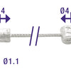 Schakel binnenkabel Elvedes 2250mm verzinkt ø1,1mm Shimano Huret N-nippel en T-nippel (op kaart)
