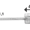 Interruttore del cavo interno Elvedes 2250mm in acciaio inossidabile Slick Ø1,1 mm N-NIPPLE (100 pezzi)