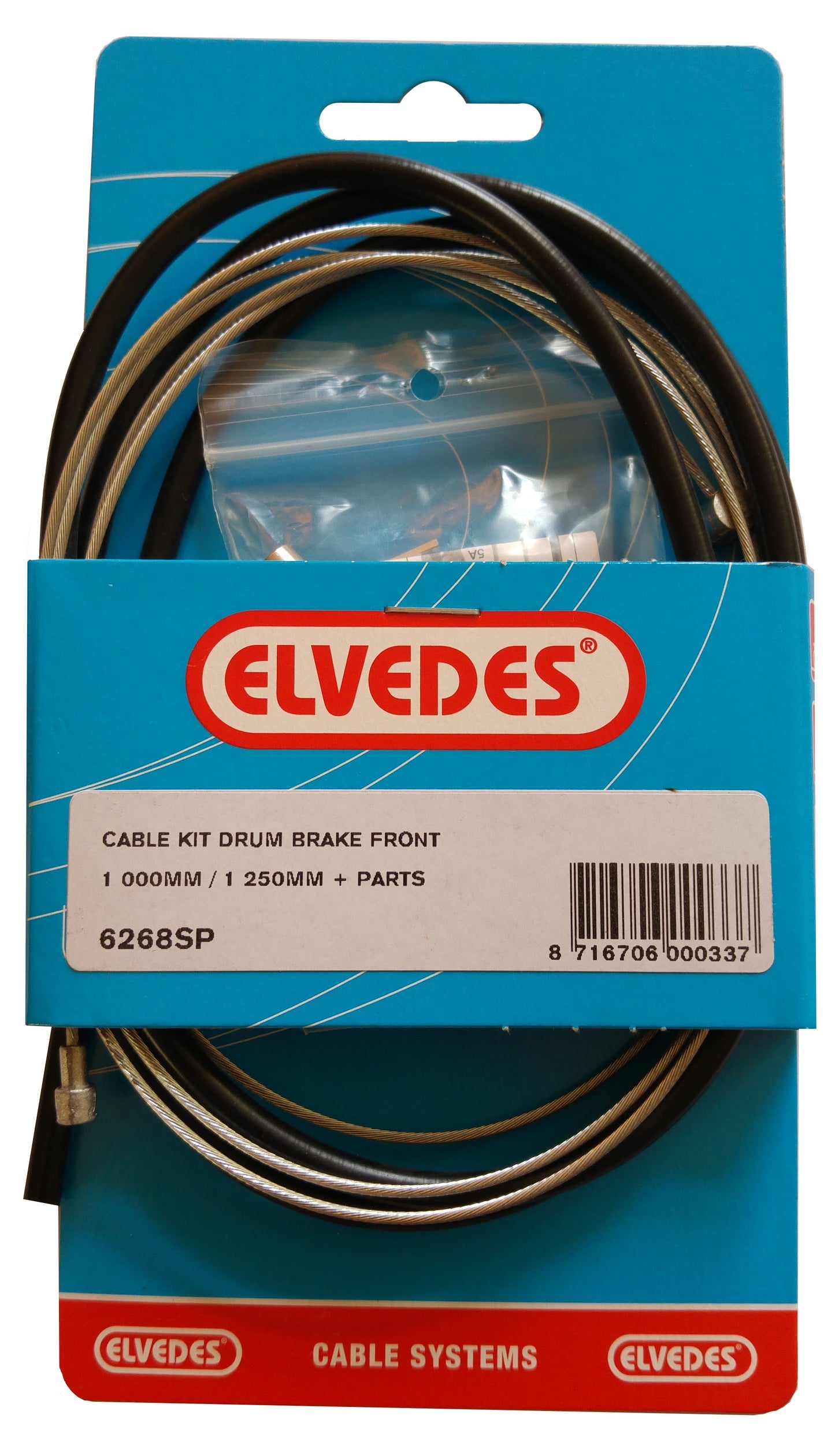 Kit de cable de freno de batería Elvedes 1000 mm de 1250 mm galvanizado - negro (en el mapa)