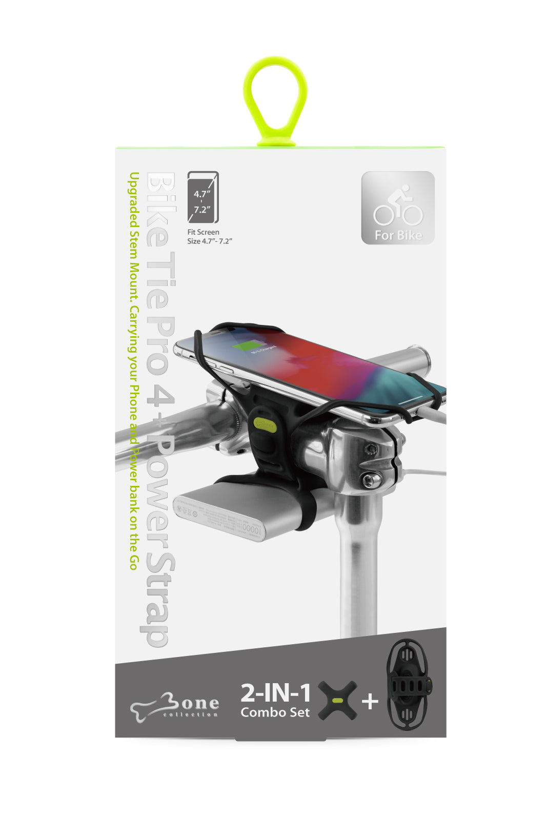 Colección de huesos para soporte de teléfono universal TIE Bike Tie Pro4 + Strap Black