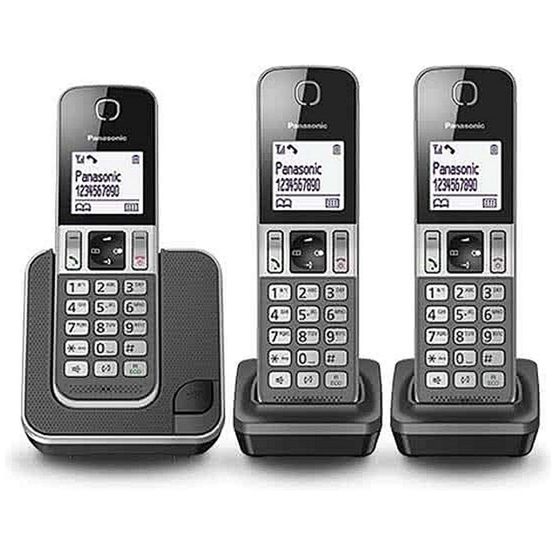 Panasonic KX-TGD313NLG Telefoni fissi 3 pezzi in argento nero
