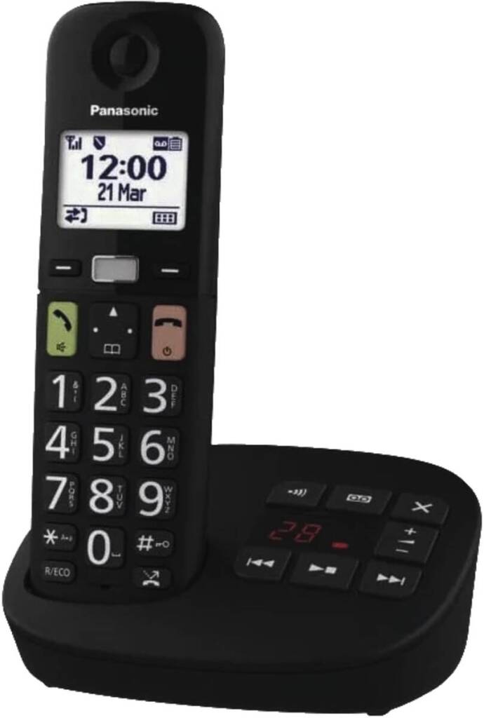 Panasonic kx-tgu130exb teléfono senior single dect con teclas grandes