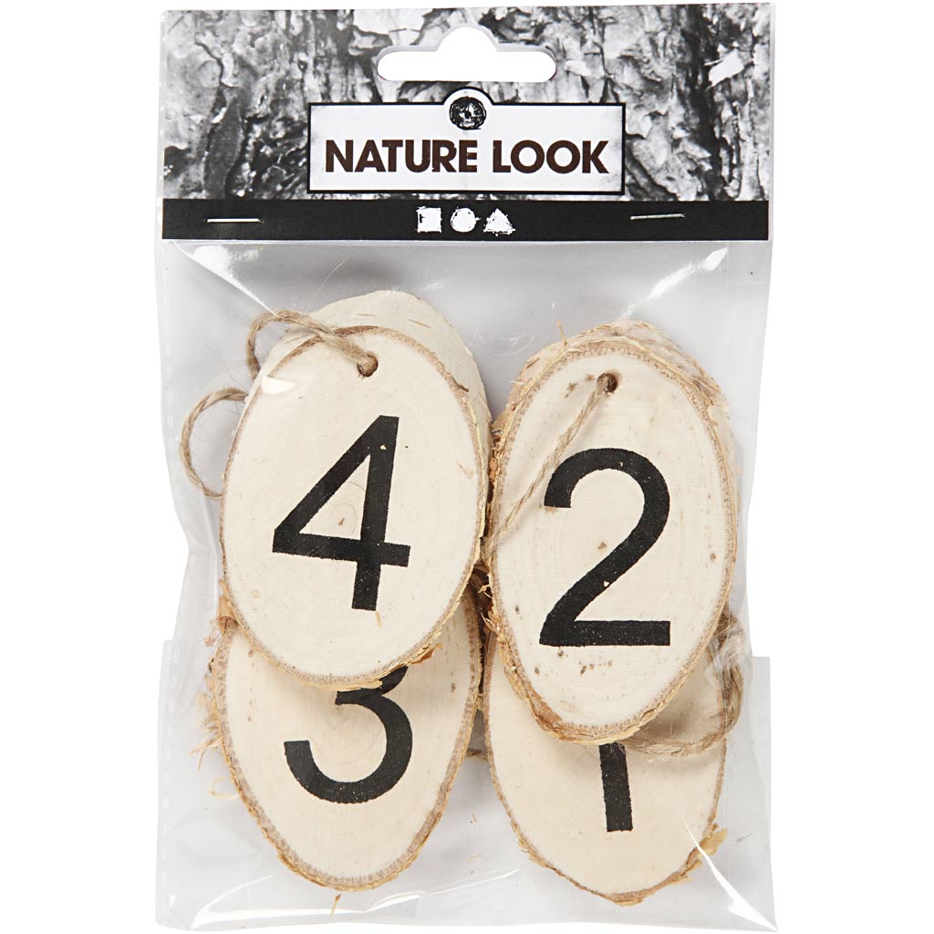 Creativ company wooden discs with advent figures, 4 pieces, 1 box