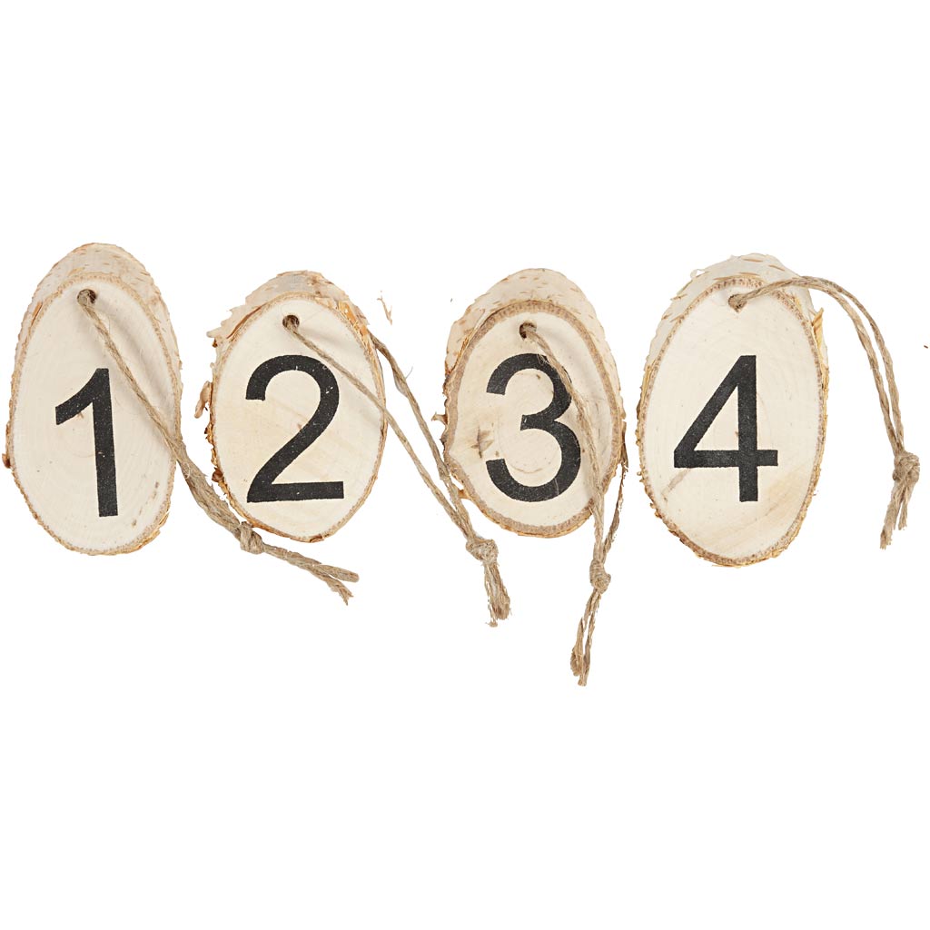 Creativ company wooden discs with advent figures, 4 pieces, 1 box
