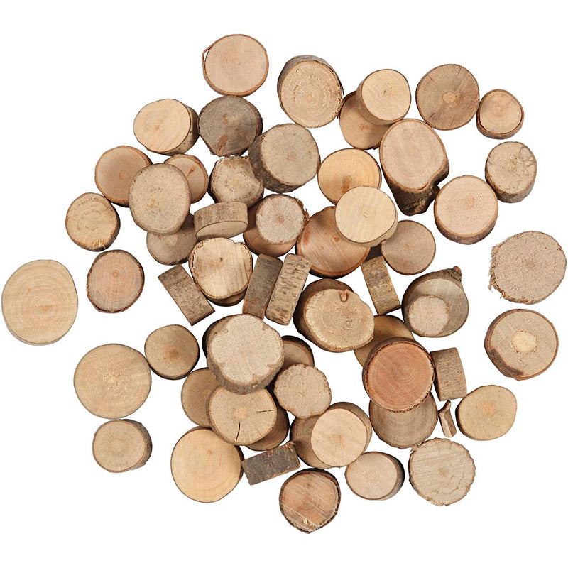 Creativ Company Wooden Disk 10-50 mm, 25 gramos