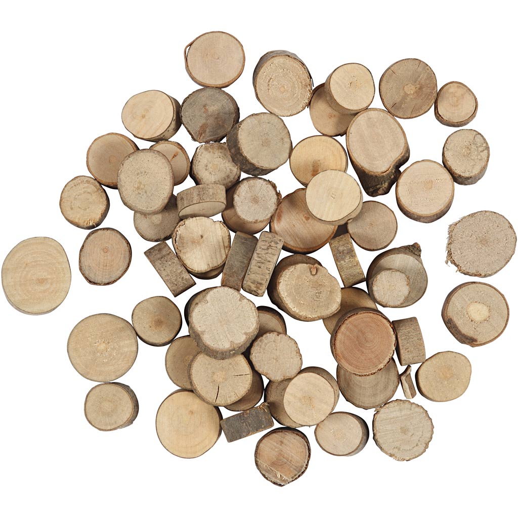 Creativ Company Wooden Disk 10-50 mm, 25 gramos