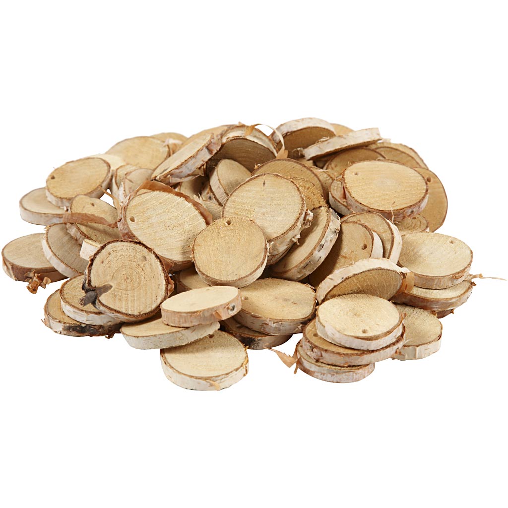 Creative Company Wooden Discs with Hole, 500 grammi