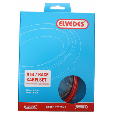 Kit cable de freno Elvedes ATB race completo - rojo (en caja)