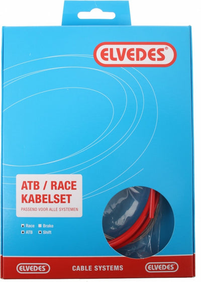Schakel kabelkit Elvedes ATB race compleet - rood (in doosje)