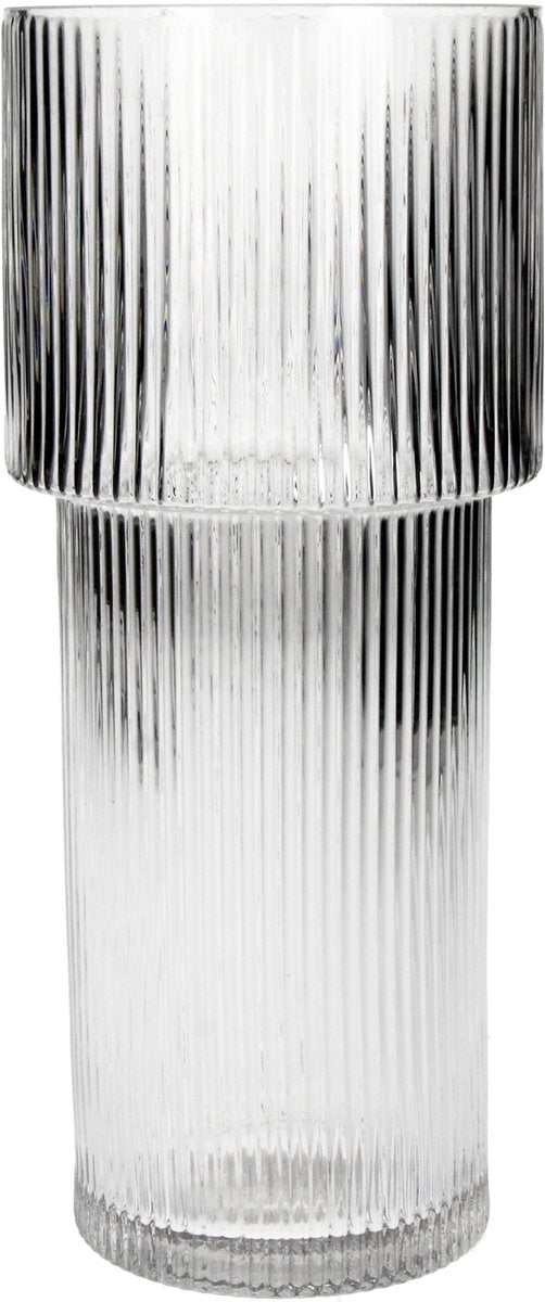 Vaso collezione HD stripe vetro 10,5x10,5x24,5cm