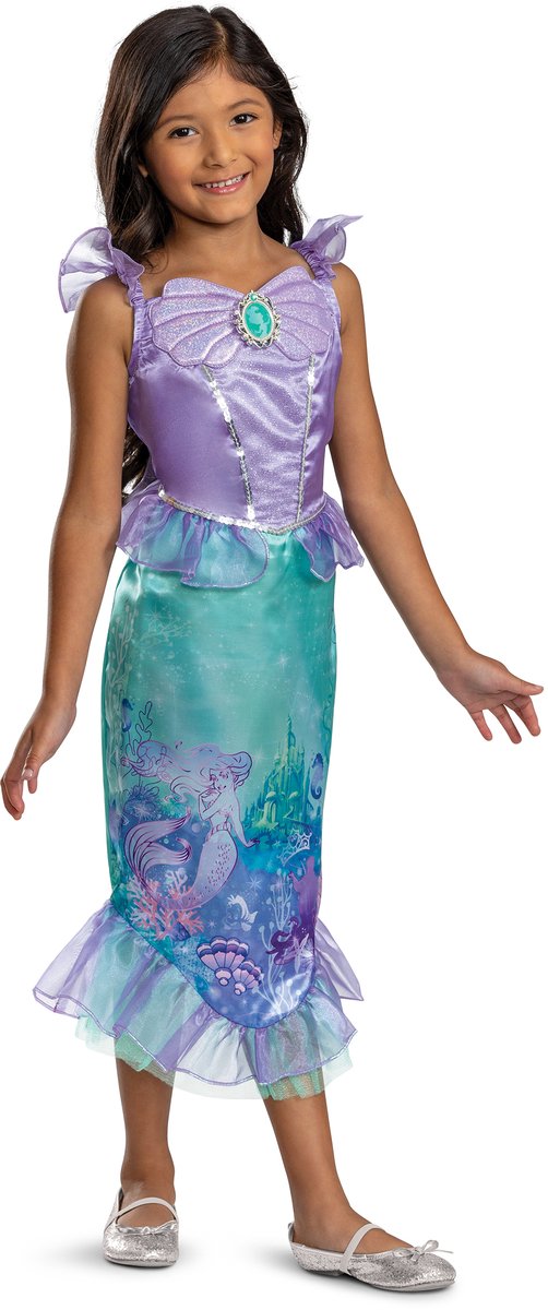 Disfraz princesa disney ariele cuento clásico disfraz infantil m (7-8 años)