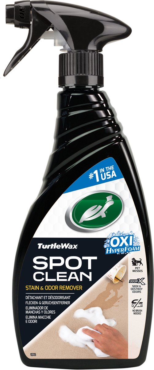 Cera de tortuga limpia manchas - elimina manchas y olores en segundos - refresca las alfombras textiles - elimina las manchas más rebeldes sin cepillo - sin propulsores - deja un aroma fresco - 500ml
