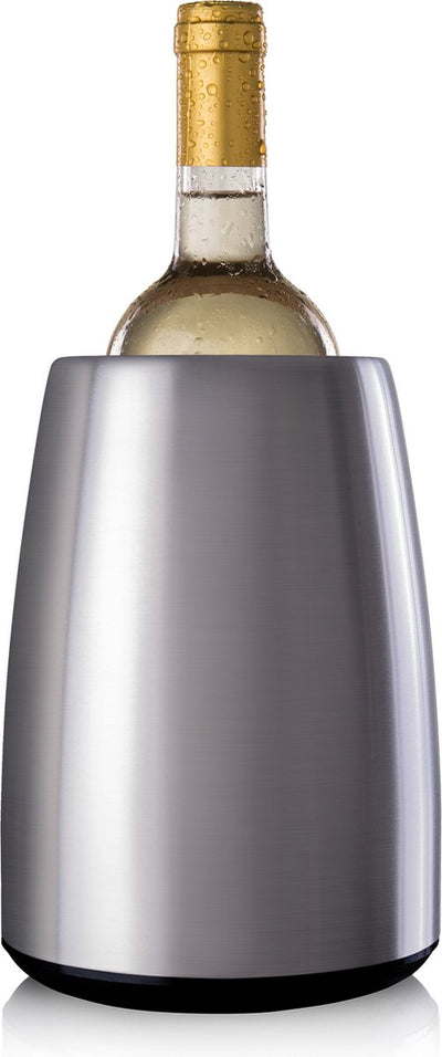 Vacuvin Vacu Vin elegante refrigeratore per vino in acciaio inossidabile - incluso elemento di raffreddamento attivo - refrigeratore per vino per bottiglie da 0,7 a 1 litro