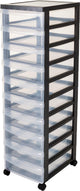 Sistema de cajones cómoda Iris design - 10 cajones de 7,5 l - ruedas - negro transparente