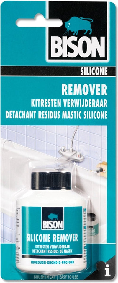 Bison - Eliminador de residuos de sellador de silicona, tarro de 100 ml, elimina completamente los residuos de sellador, seguro de usar, fácil de usar, para eliminar residuos de sellador