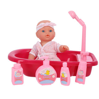 Il mio bellissimo bagno per bambole con funzione doccia, bambola e set di 5 accessori