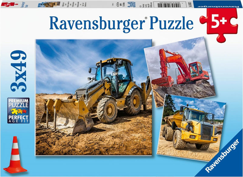 Ravensburger - Machinery de construcción en el trabajo del trabajo 3x49st.