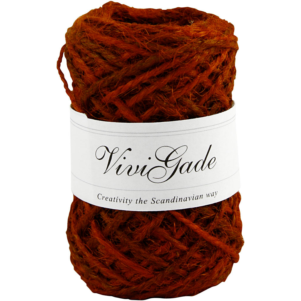 Vivi gade natural hemp, thickness 1-2 mm, red, 30 m 1 roll