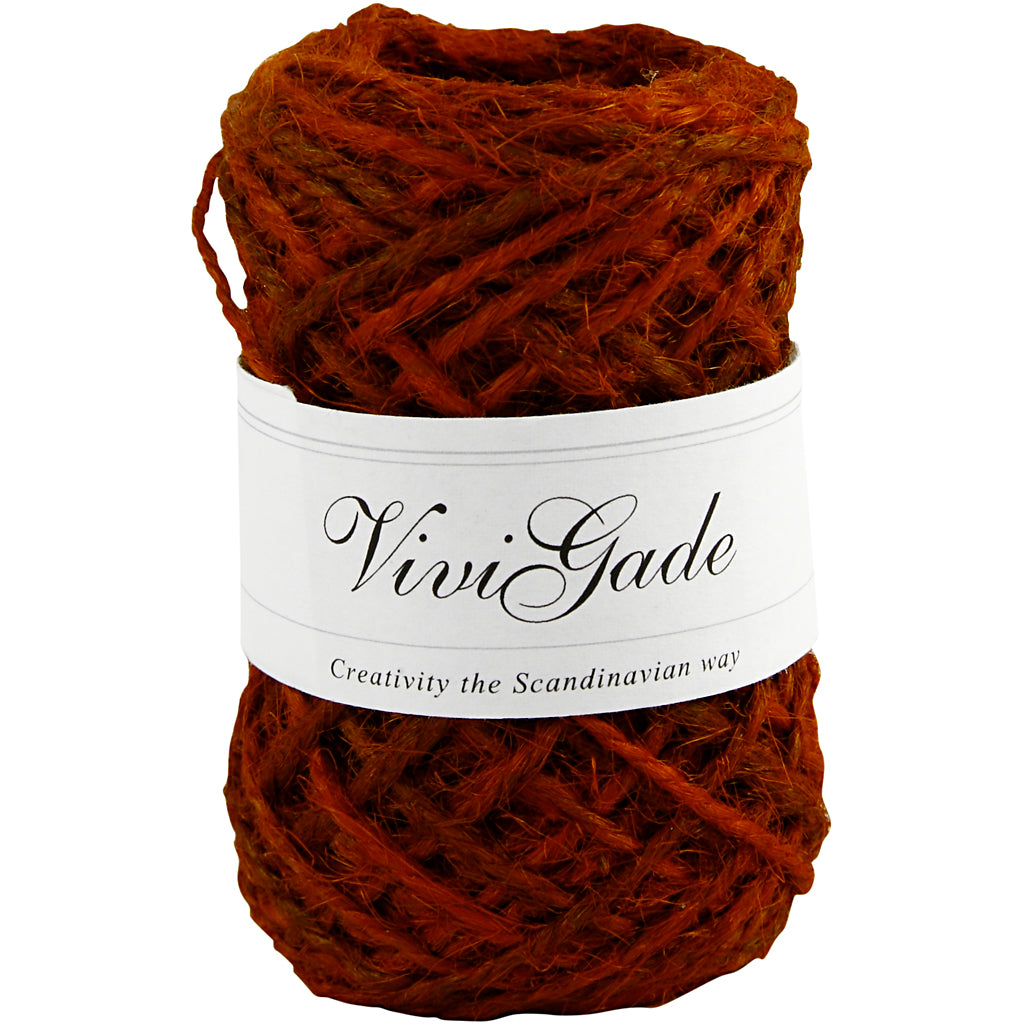 Vivi gade natural hemp, thickness 1-2 mm, red, 30 m 1 roll