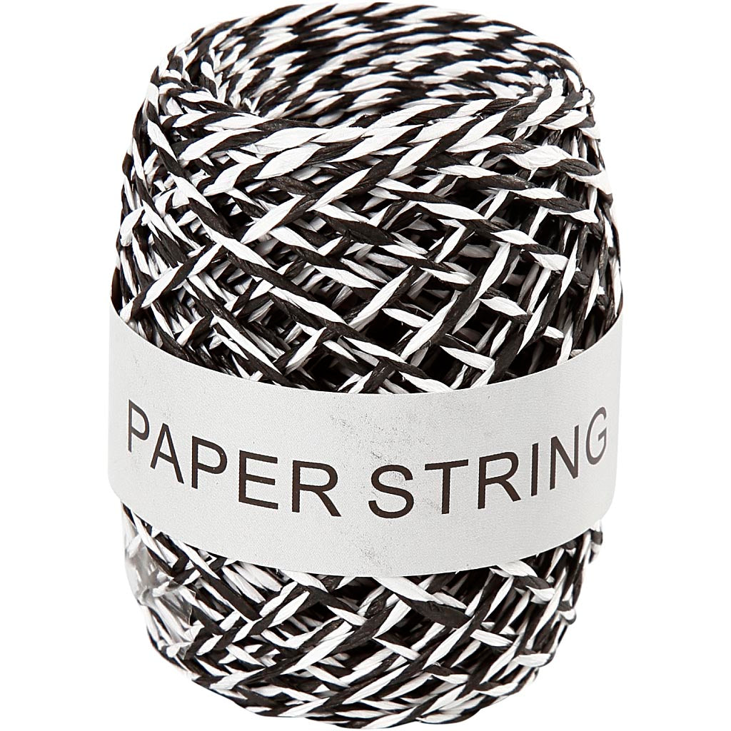 Cordone di carta Creative Company, spessore 1 mm, bianco e nero, 50 m 1 rotolo