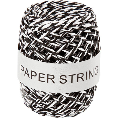 Cordón de papel Creativ Company, grosor 1 mm, blanco y negro, 50 m 1 rollo