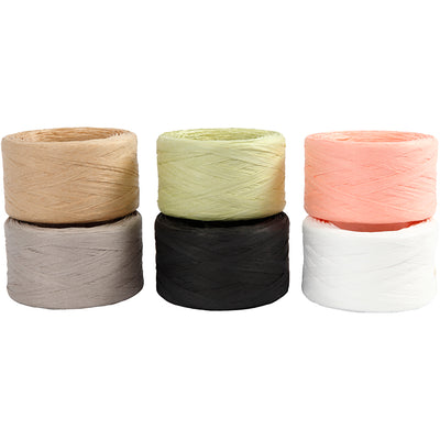 Creative Company Paper Rafia Yarn Colors, 6x100m