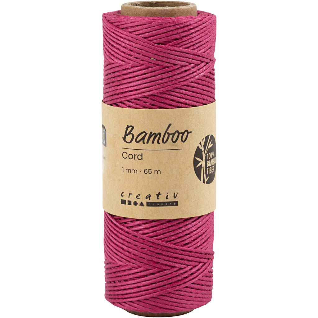 Creativ company http: www.cchobby.nl bamboekoord-dikte-1-mm-donkerroze-65-m-1-rol
