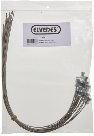 Elvedes Cable de interior de acero inoxidable Ø1.5 mm L = 400 mm (20 piezas en la bolsa)