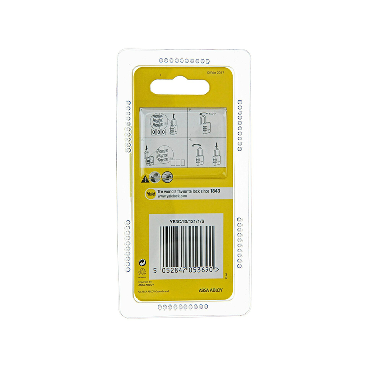Yale 1065213 - candado 20mm aluminio plata std | 3 piezas