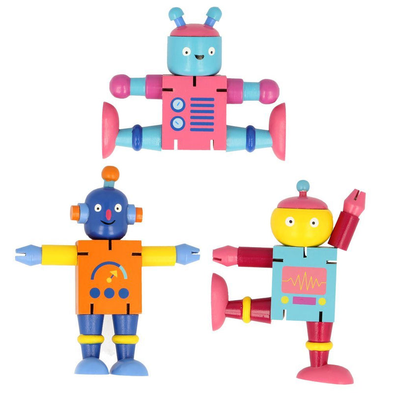 Robots de madera flexi.fsc. 12 piezas. 3+
