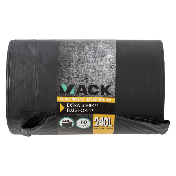 1054871 - borsa contenitore 240 litri LDPE nero, rotolo da 10 pezzi | 10 pezzi