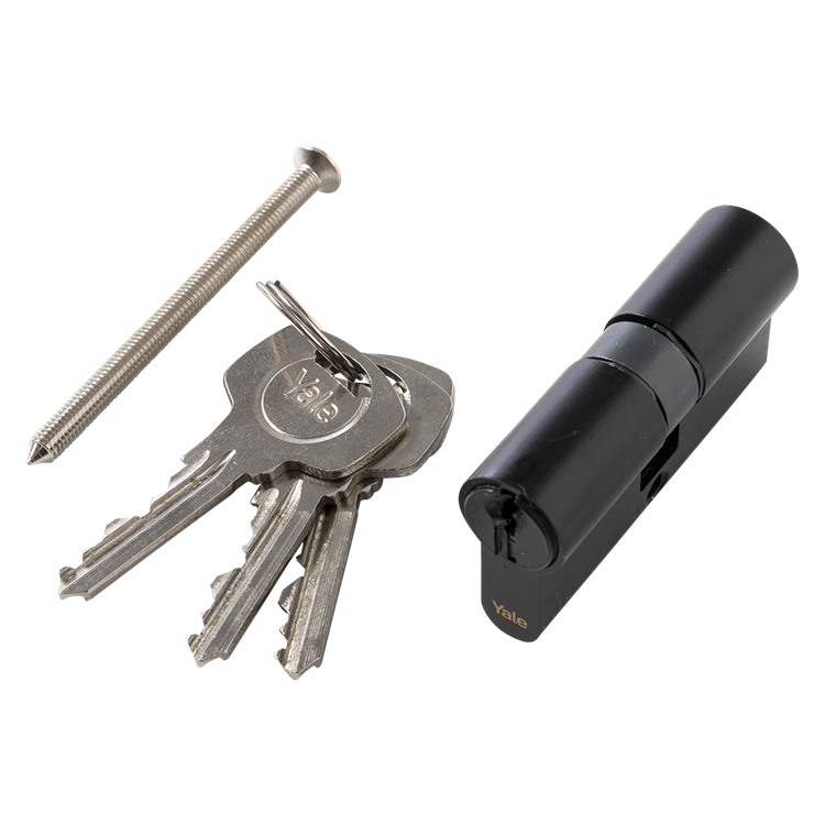 Yale 1070952 - cilindro perfil 500 negro mate 60mm (30 30) | 2 piezas