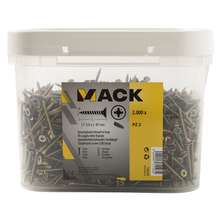 1006580 - caja 2000uds tornillos aglomeradovk gvk pz 4.0x40mm | 8 piezas