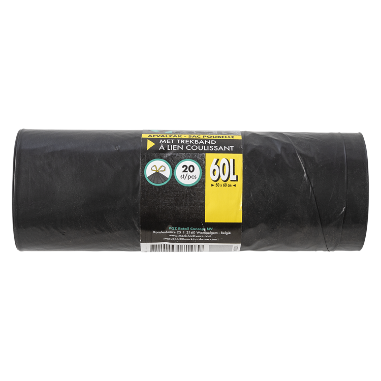1070341 - bolsa de basura con cordón 60l 20 uds | 15 piezas