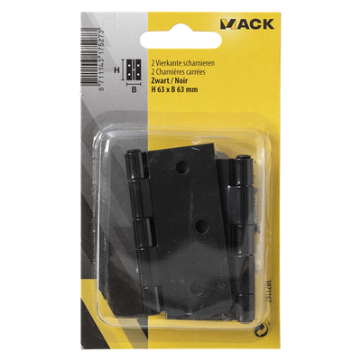 Mack 1071167 - 2 cerniere quadre nere h63 x l63 mm | 5 pezzi