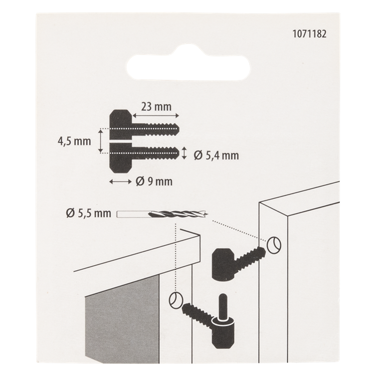 Mack 1071182 - 2 cerniere per mobili zincate ø 9 x 23 mm | 5 pezzi