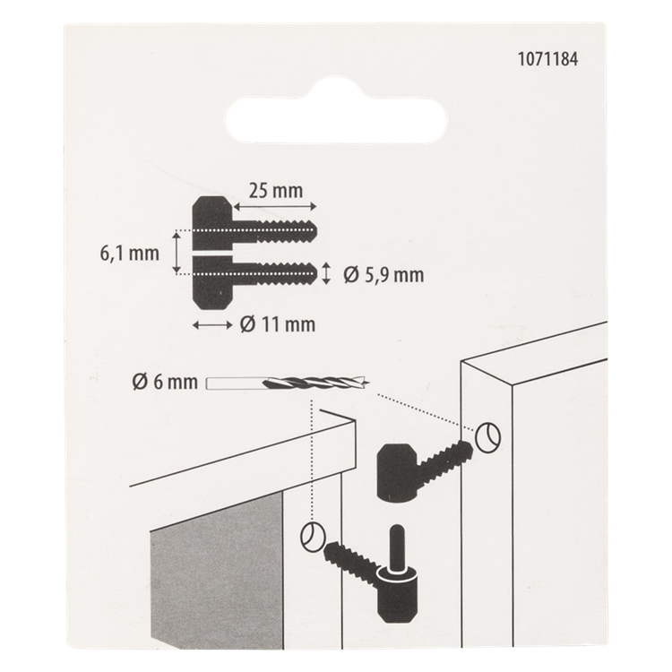 Mack 1071184 - 2 cerniere per mobili zincate ø 11 x 25 mm | 5 pezzi