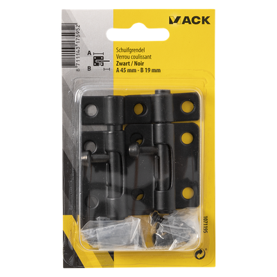 Mack 1071195 - 2 chiavistelli neri a 45 mm b 19 mm | 6 pezzi