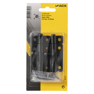 Mack 1071196 - 2 chiavistelli neri a 55 mm b 20 mm | 6 pezzi