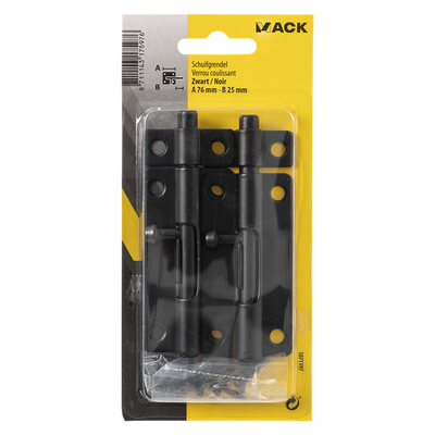 Mack 1071197 - 2 chiavistelli neri a 76 mm b 25 mm | 6 pezzi