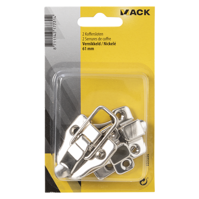 Mack 1071221 - serratura per valigia nichelata 61 mm | 5 pezzi