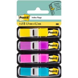 Index mini post-it 12.7x43.7mm yellow, purple, pink, turquoise 140 pieces