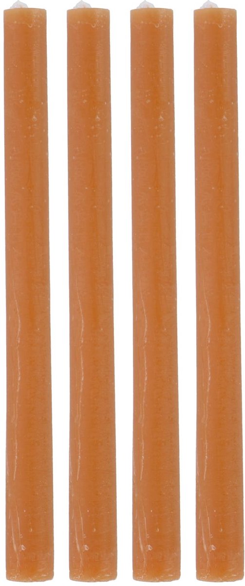 Set di 4 candele da cena Arti Casa - Durata 7 ore - Candele da tavolo - Arancione