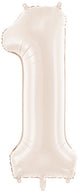 Globo foil terciopelo partydeco número 1 en beige 86cm