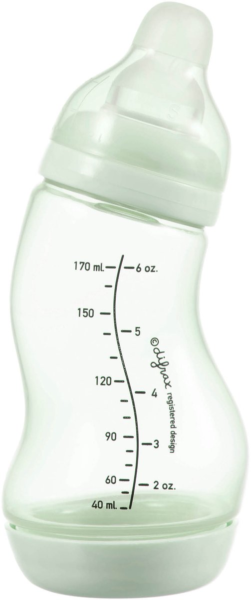 Difrax babyfles natural - 170 ml - lichtgroen - 1 stuk - s-fles - anti koliek