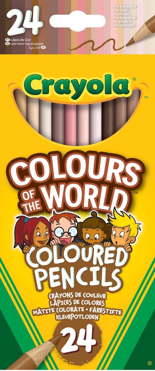 Crayola - colori del mondo - matite colorate - 24 colori - per bambini