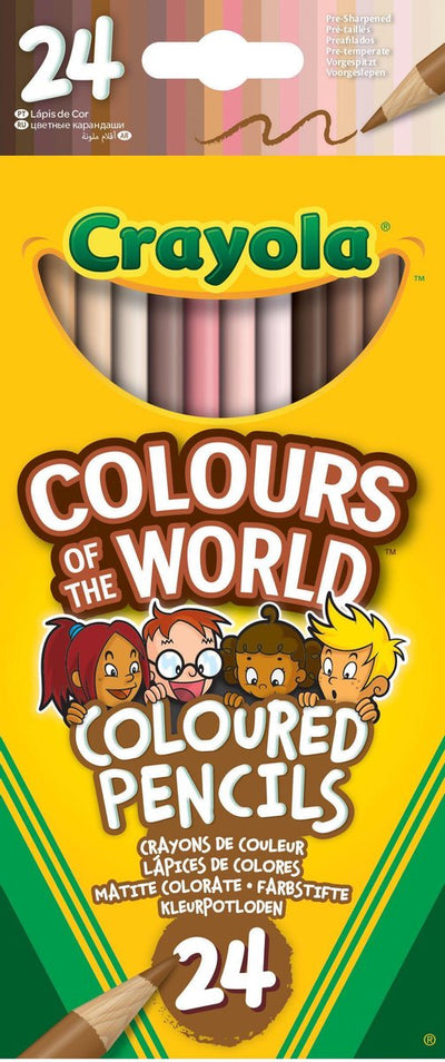 Crayola - colori del mondo - matite colorate - 24 colori - per bambini