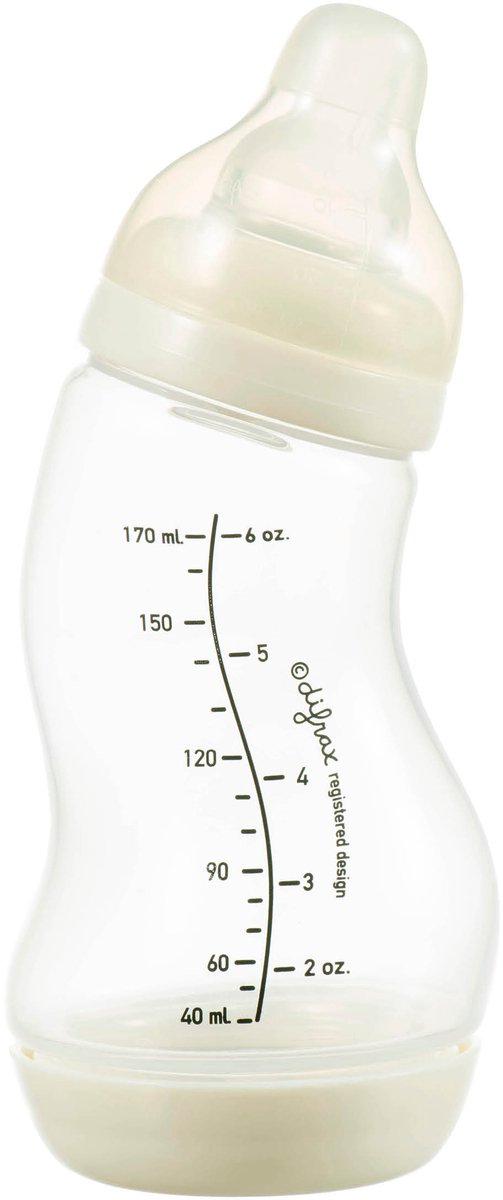 Difrax babyfles natural - 170 ml - crème - 1 stuk - s-fles - anti koliek