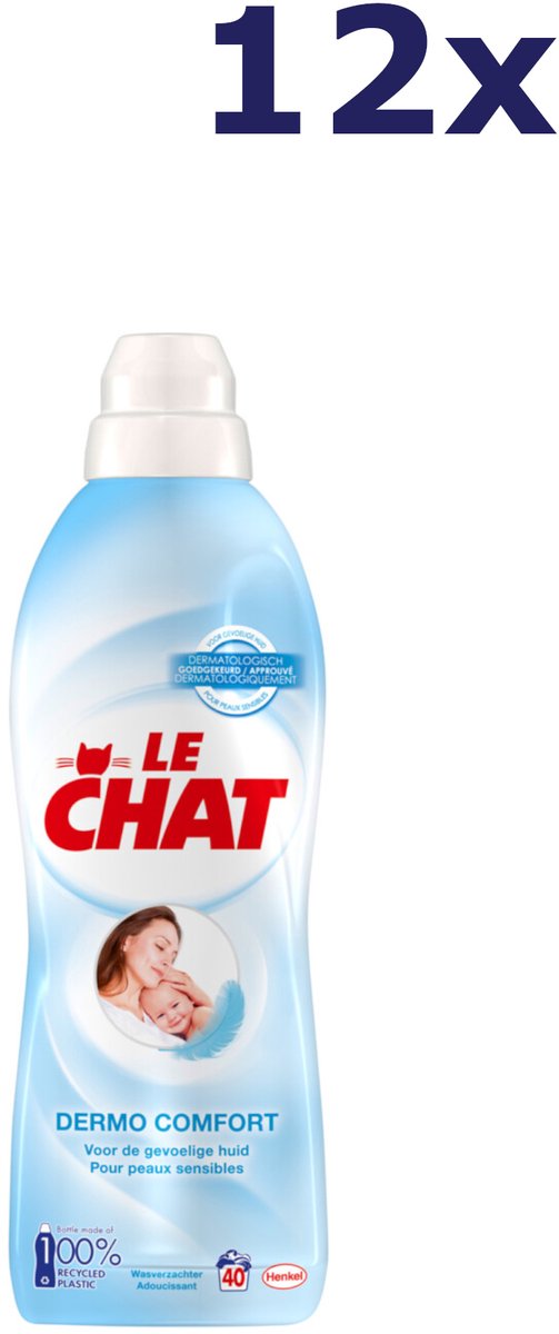 Ammorbidente Le chat - dermo comfort - 12 flaconi - 40 lavaggi 880ml