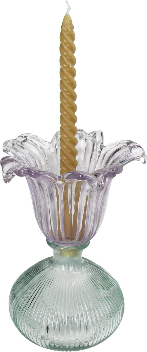 Candeliere collezione HD in vetro multi 16x16x23cm